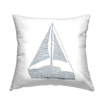 Minimal Sail Boat Decorative Printed Throw Pillow Design by Jetty Home, LLC