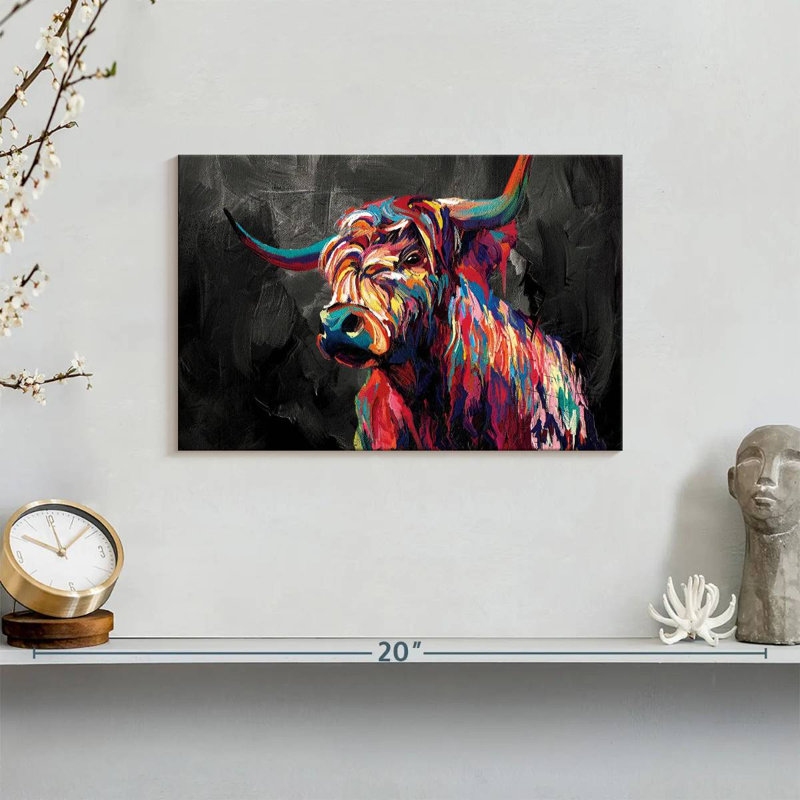 " Cow Abstract " by Jude A, 8" H x 12" W x 1" D