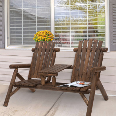 Wooden Chair With Table, 2 For Patio, Deck, Backyard Outdoors Backyard, Porch - Pleasant Outdoor Fire Pit