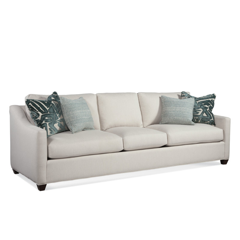 Oliver Sofa, Java Finish, Blue Buffalo Check; 0120-61