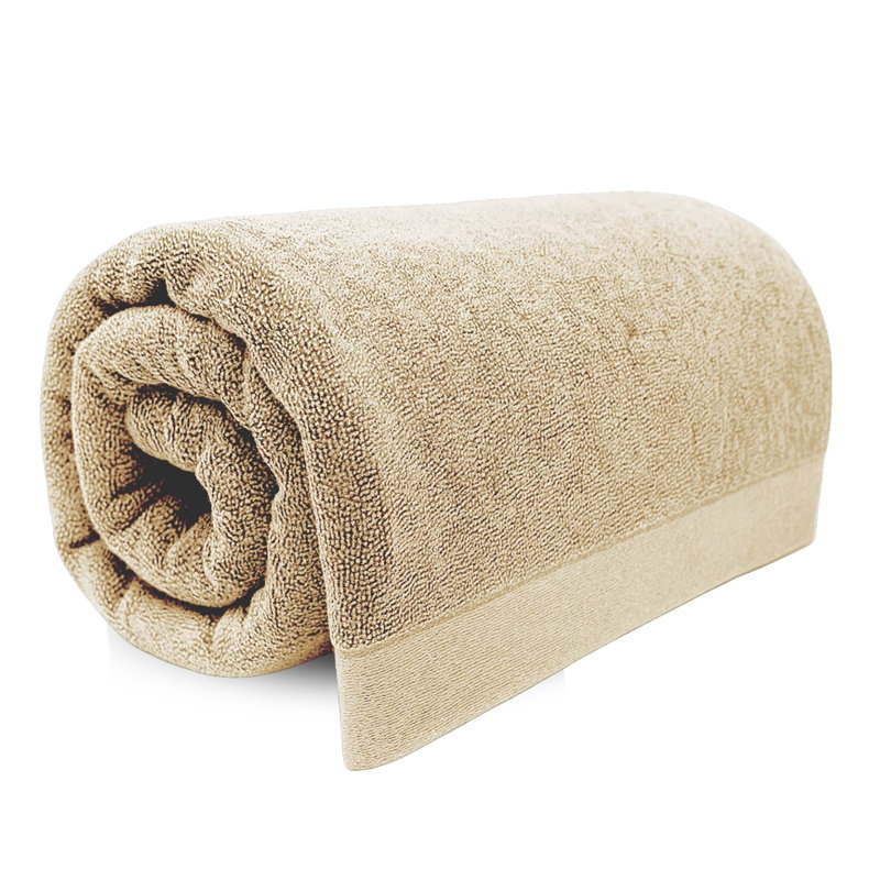 BedVoyage Bath Sheet - Viscose from Bamboo + Cotton - 600 GSM - Absorbent & Odor Resistant - Extra Large, Sand
