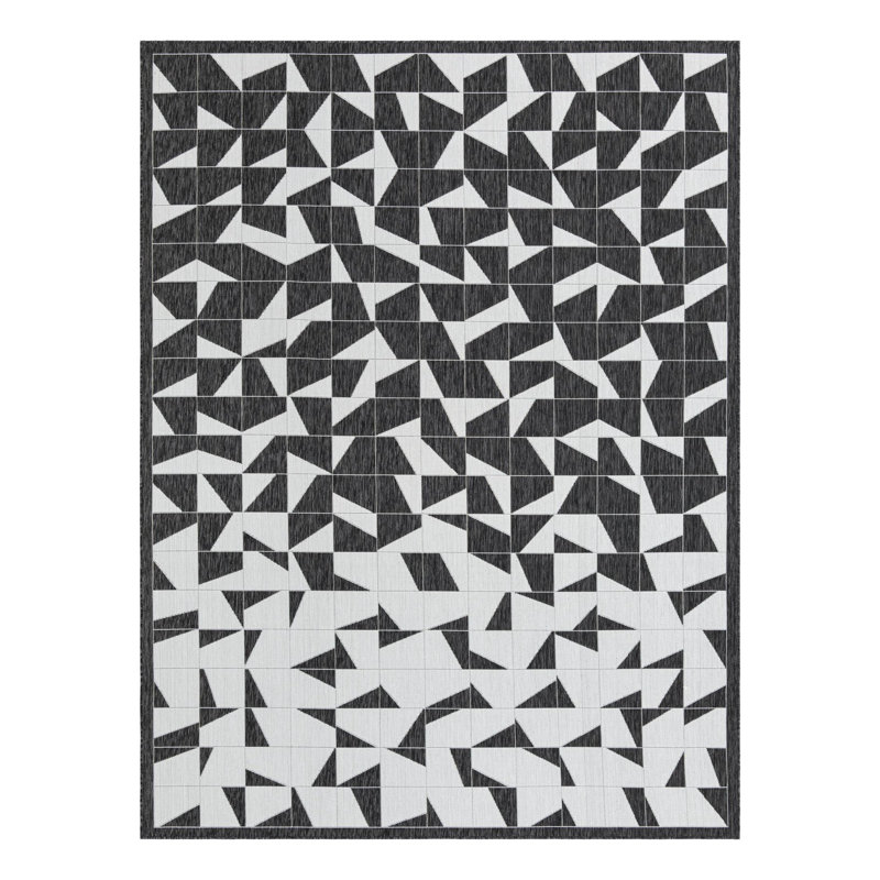 Tapis intérieur / extérieur d'extérieur moderne, Rectangle 9 pi x 12 pi