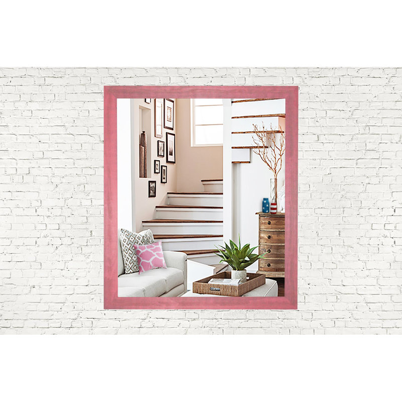 Solid Wood Flat Wall Mirror, 35.5" H x 35.5" W