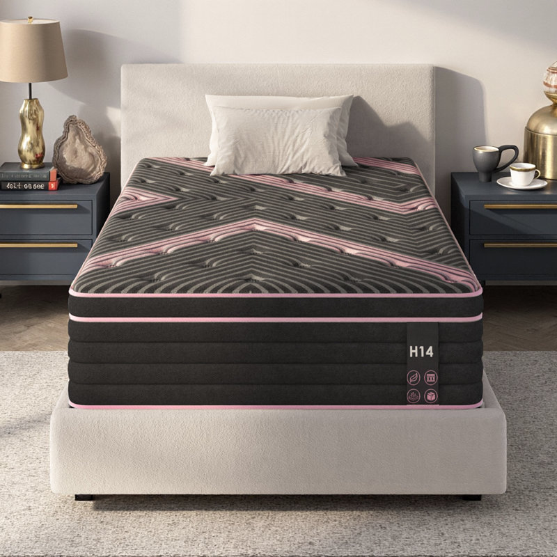 Medium Firm 10/12/14" Hybrid Mattress, Individually Pocketed Springs & Cooling Foam for Motion Isolation, Pressure Relief, CertiPUR-US Certified - Twin, Queen, King Size
