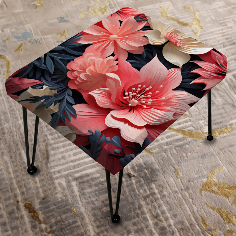 Coral Twilight Iv - motif tropical - repose-pieds rectangulaire tropical