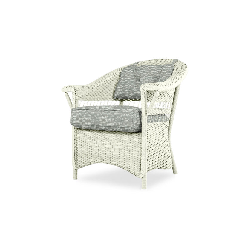 Nantucket Outdoor Dining Armchair, Sailcloth Seagull, Ivory
