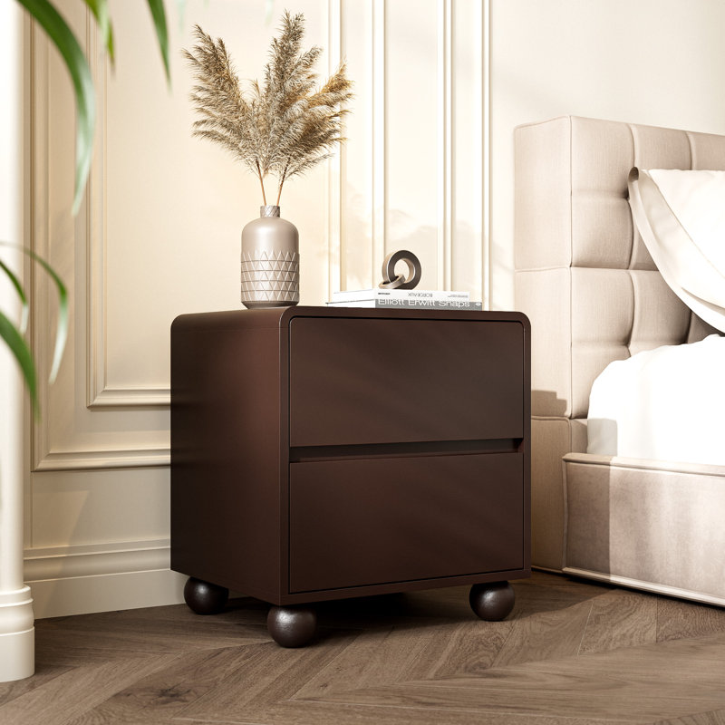 2-Drawer Nightstand, Set Of 2, Brown