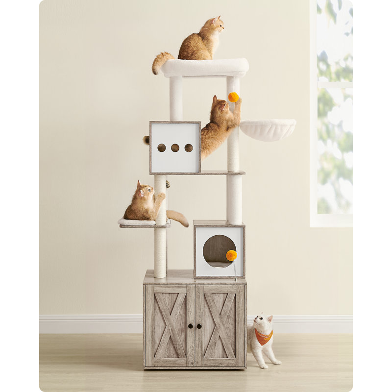 185cm H Cat Tree, Heather Greige