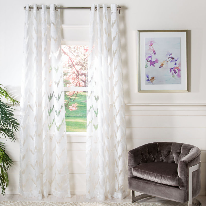 Panneau de rideau simple transparent à œillets Quenby, L 52 po x L 96 po