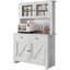 Armoire de cuisine avec étagère à micro-ondes, armoire avec étagères réglables et armoire à buffet, organisateur de rangement pour la cuisine, la salle à manger, gris