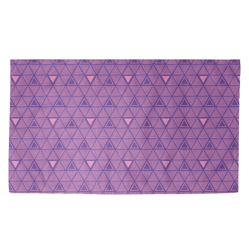 Triangles rose Tapis décoratif, Rectangle 5 pi x 7 pi