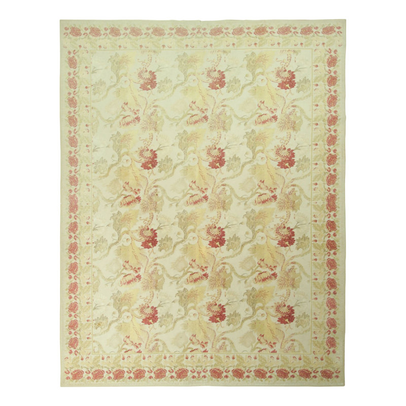 Rug & Kilim’S Contemporary Floral Relief Rug In Cream And Gold Tones