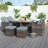 Square 8 - Person 49.2'' Patio Dining Set With Cushions-2138796720-2138796719