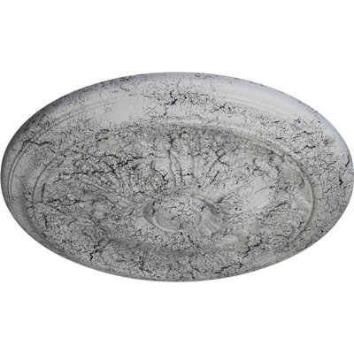 Médaillon de plafond Endurathane Bradford, DE 18 1/8 po x P 3 3/4 po x P 1 1/8 po (convient aux auvents jusqu'à 4 3/8 po), fini craquelé acajou peint à la main