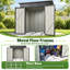 6 x 4 Ft Outdoor Metal Storage Shed with Lockable Double Doors, Vent Slots and Sloped Roof, Black
