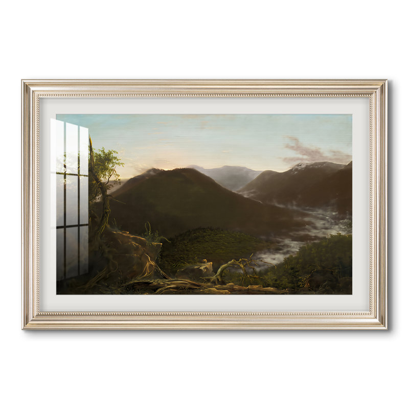 Lever du soleil sur les monts Catskill, 1826 - Thomas Cole - Estampe encadrée sur mesure, 28x40 INNER SIZE, Pewter Satin