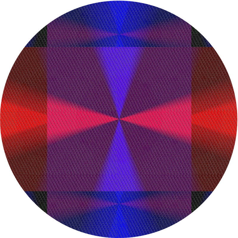 Tapis de zone mauve/rouge à motifs, Rond 8 pi