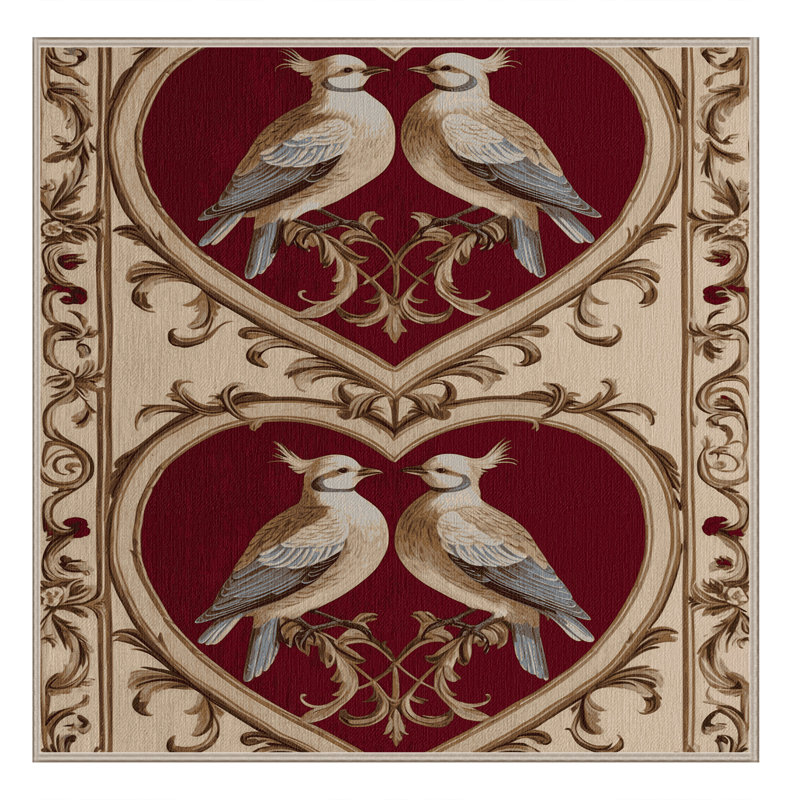 Tapis brun français lavable à la machine, Carré 3 pi