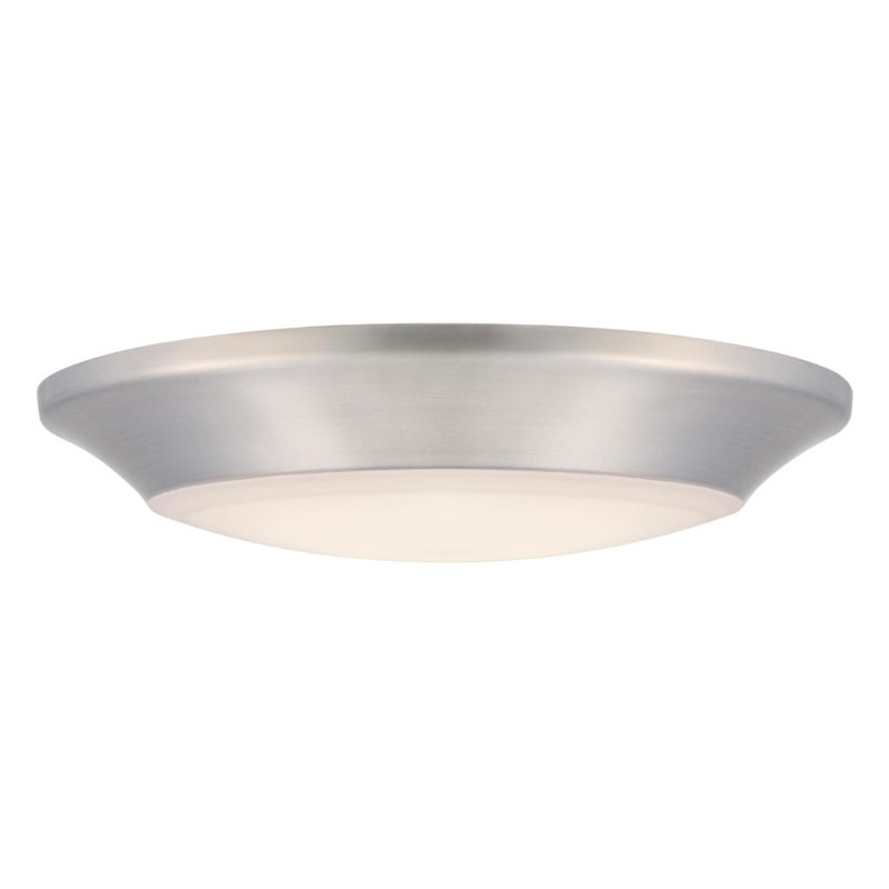 Plafonnier encastré Makira, Brushed Nickel, H 1 po x l 6 po x P 6 po