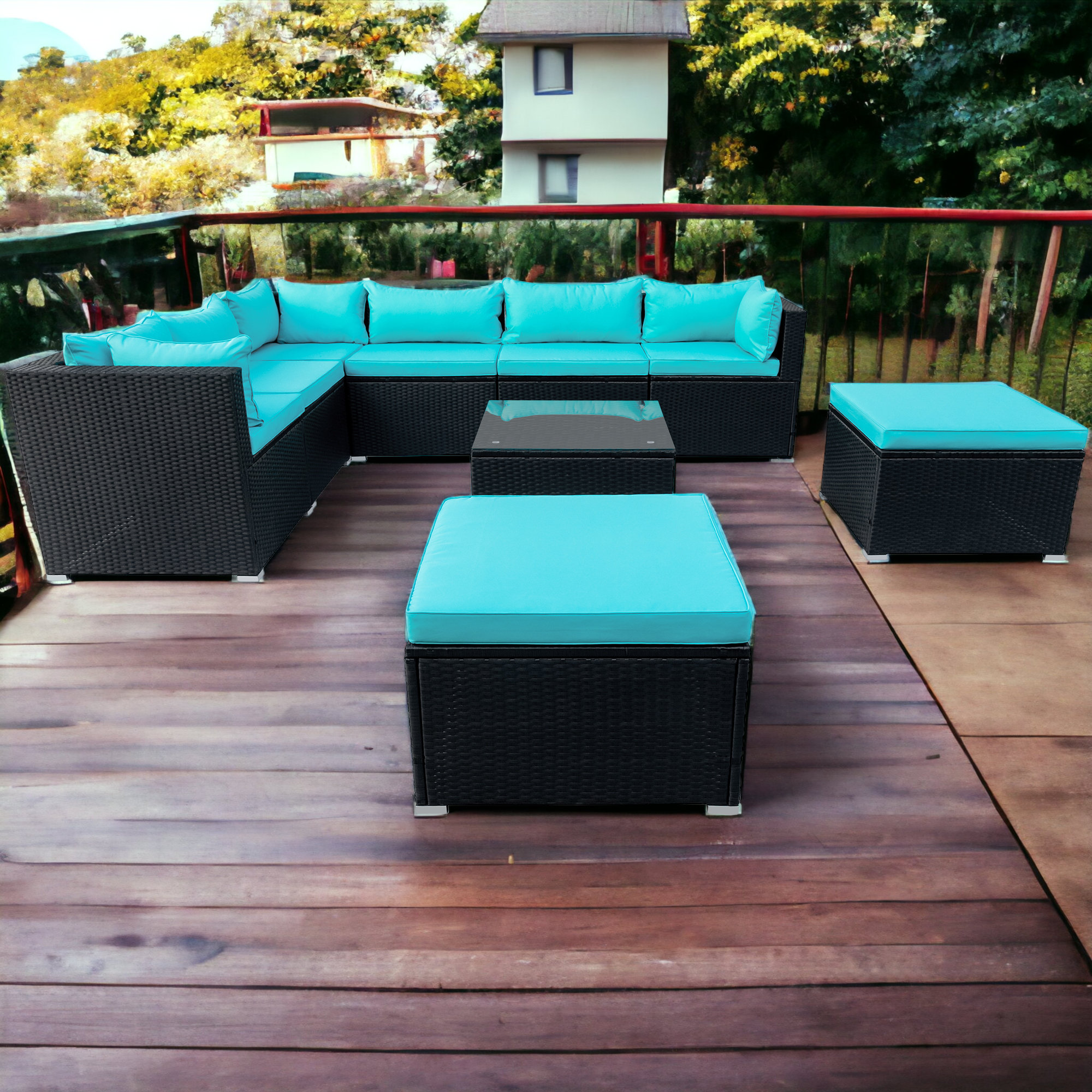 Latitude Run® Vernamae 7 Person Outdoor Seating Group with Cushions