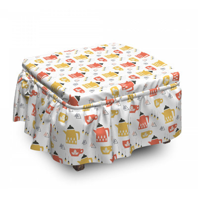 Housse pour repose-pieds tasses à casseroles tea party