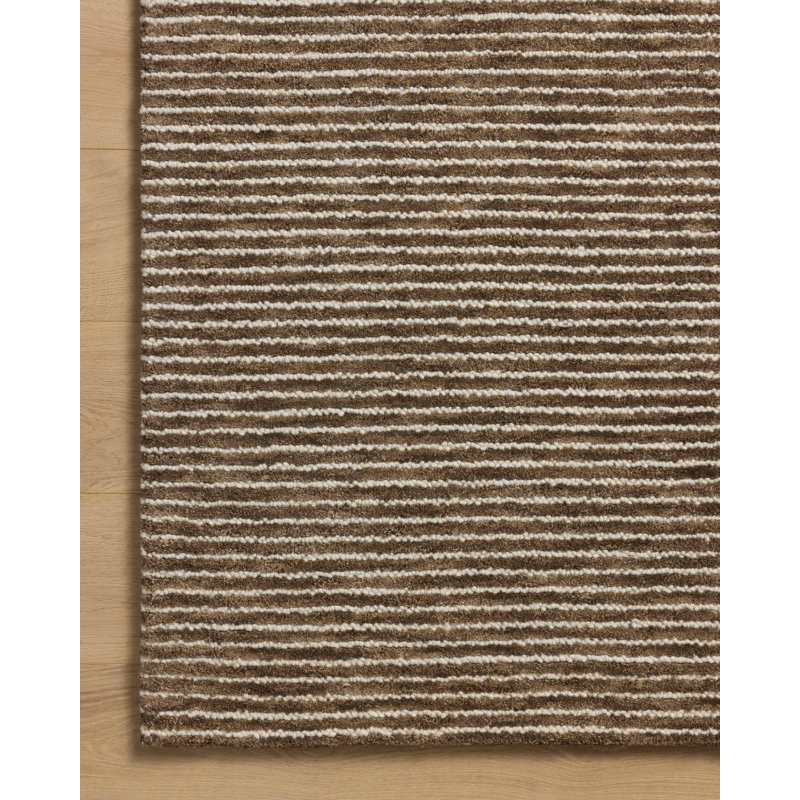 Ebern Designs Malpass Mocha / Ivory Area Rug, Round 7'9"