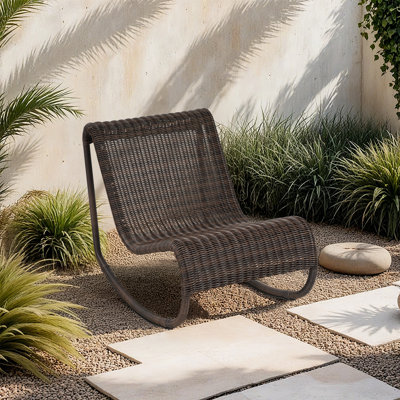 Chaise berçante d'extérieur en osier Antigua