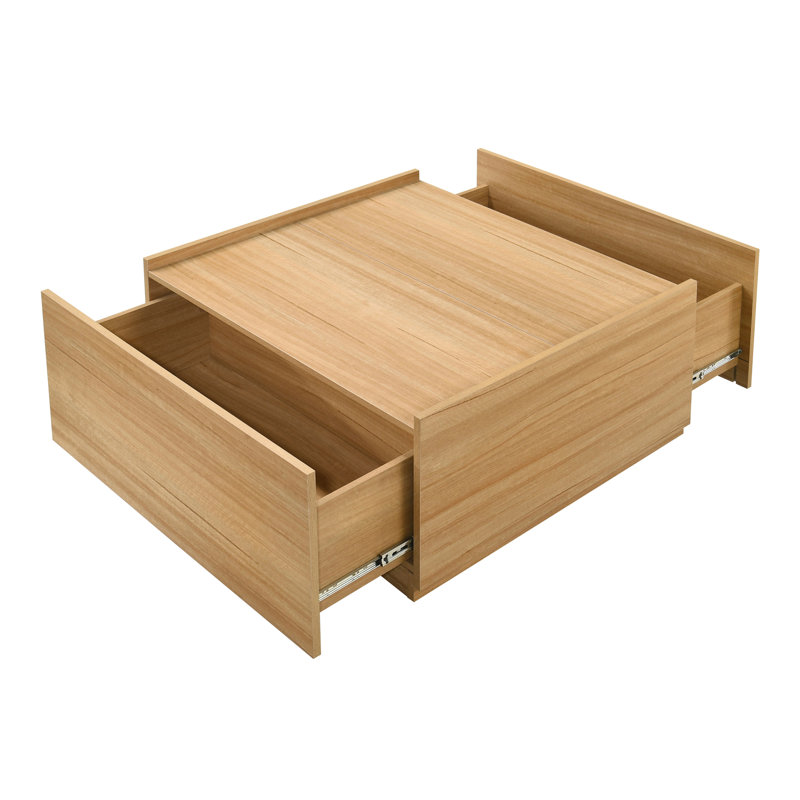 Table basse Erim avec tiroirs de rangement double face, Brun