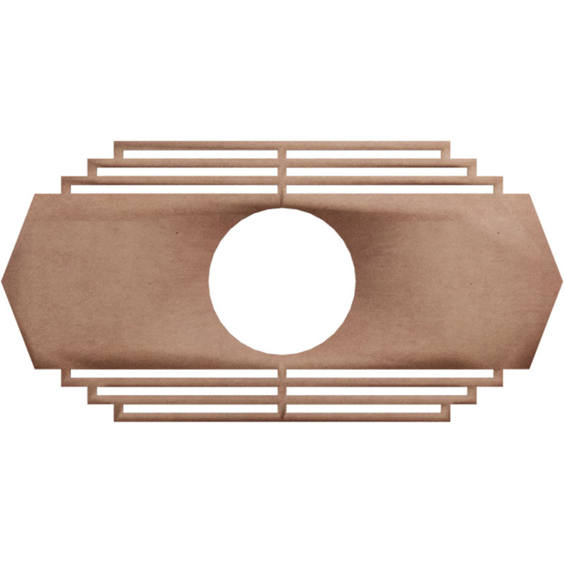 Chrysler Ceiling Medallion, 15" H x 30" W x 0.38" D, Wood (Paint Grade)