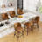 Modern Swivel Upholstered Counter Stool with Durable Metal Frame-381886286