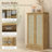 HOMCOM 41" Kitchen Pantry Storage Cabinet, Freestanding Kitchen Cabinet With 12 Door Shelves, Double Doors, 5-Tier Shelving And Adjustable Shelves, Natural-1869456905