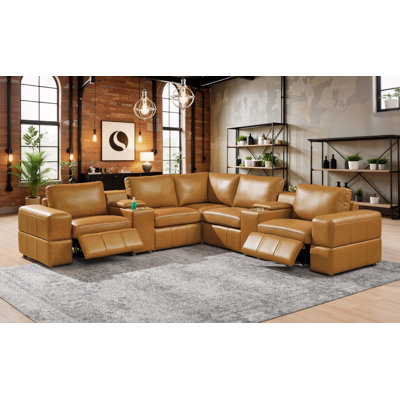 Canapé modulaire inclinable en cuir Typostrnan