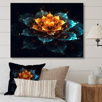«Orange Sacred Lotus Floral Bloom I», reproduction sur toile
