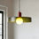 Luminaire suspendu réglable 1 lumière de style Mid-Century moderne, abat-jour en verre vert olive avec accent rouge, luminaire suspendu pour îlot de cuisine, salle à manger, salon