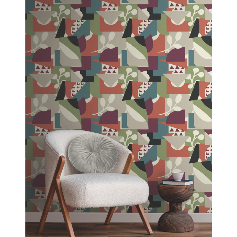 Geometric Wallpaper Roll, Forest