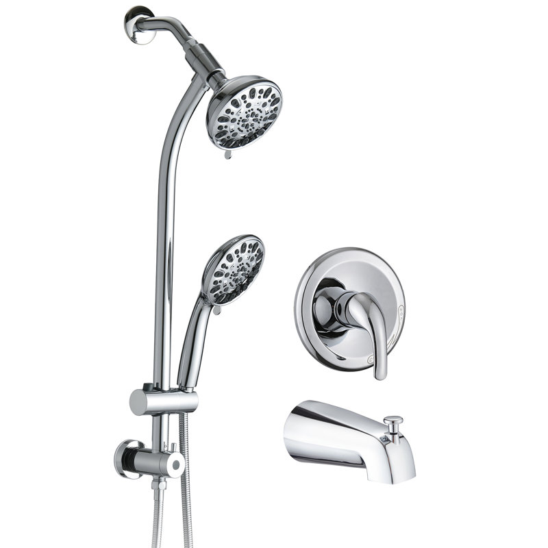 Drill- Stainless Steel Shower System With Dual 7-Spray Head, - Appearance 7-Setting Bar