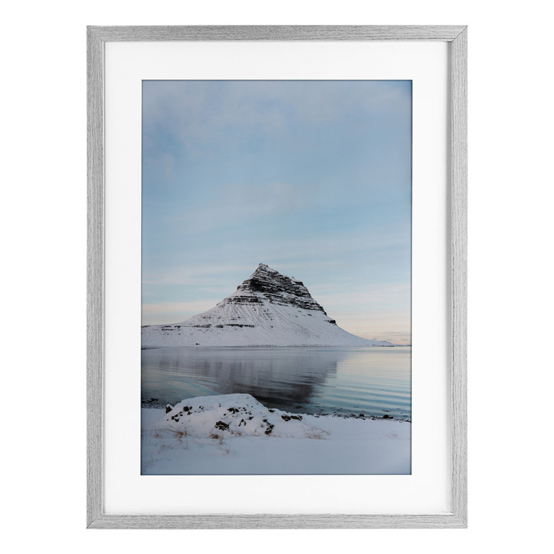Scénique péninsule de l'Islande, reproduction sous verre, conception de Jade Sharp Photo, H 23 po x l 17 po