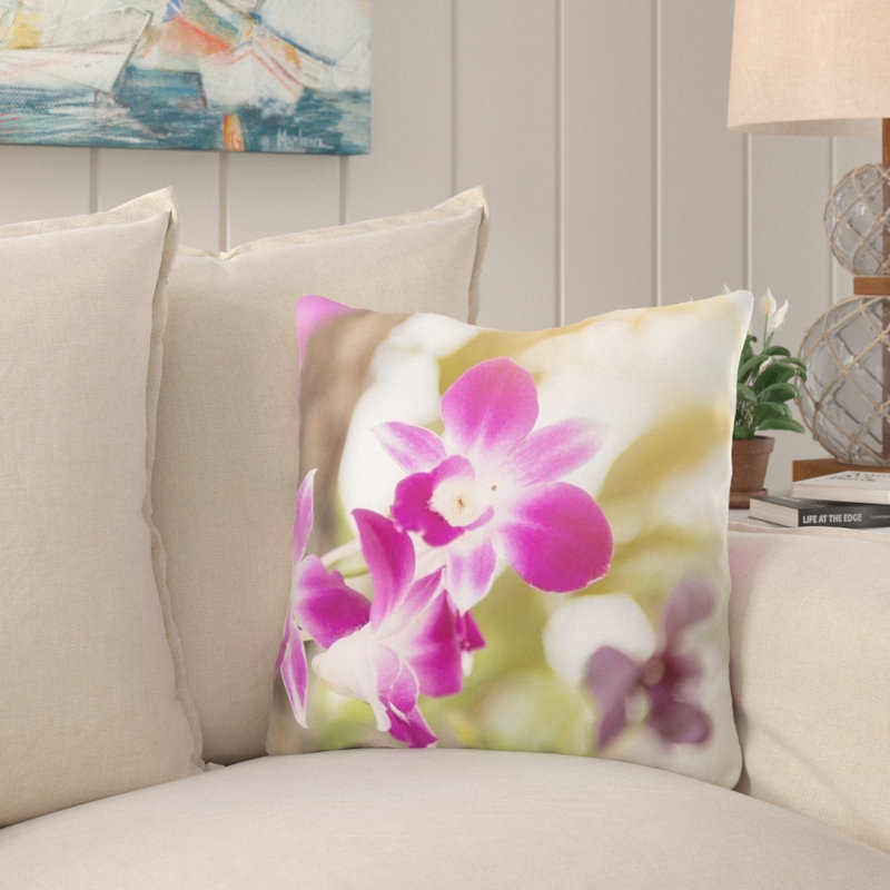 Coussin orchidée Juliana, Microsuède, Intérieur