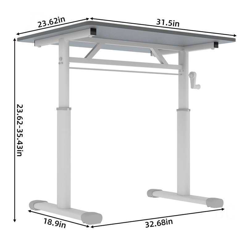 Adjustable Study Desk Suitable For Children And Adults, Height-Adjustable, Multi-Functional Home Office Desk, Compact Design, Desktop Dimensions: 60Cm × 80Cm