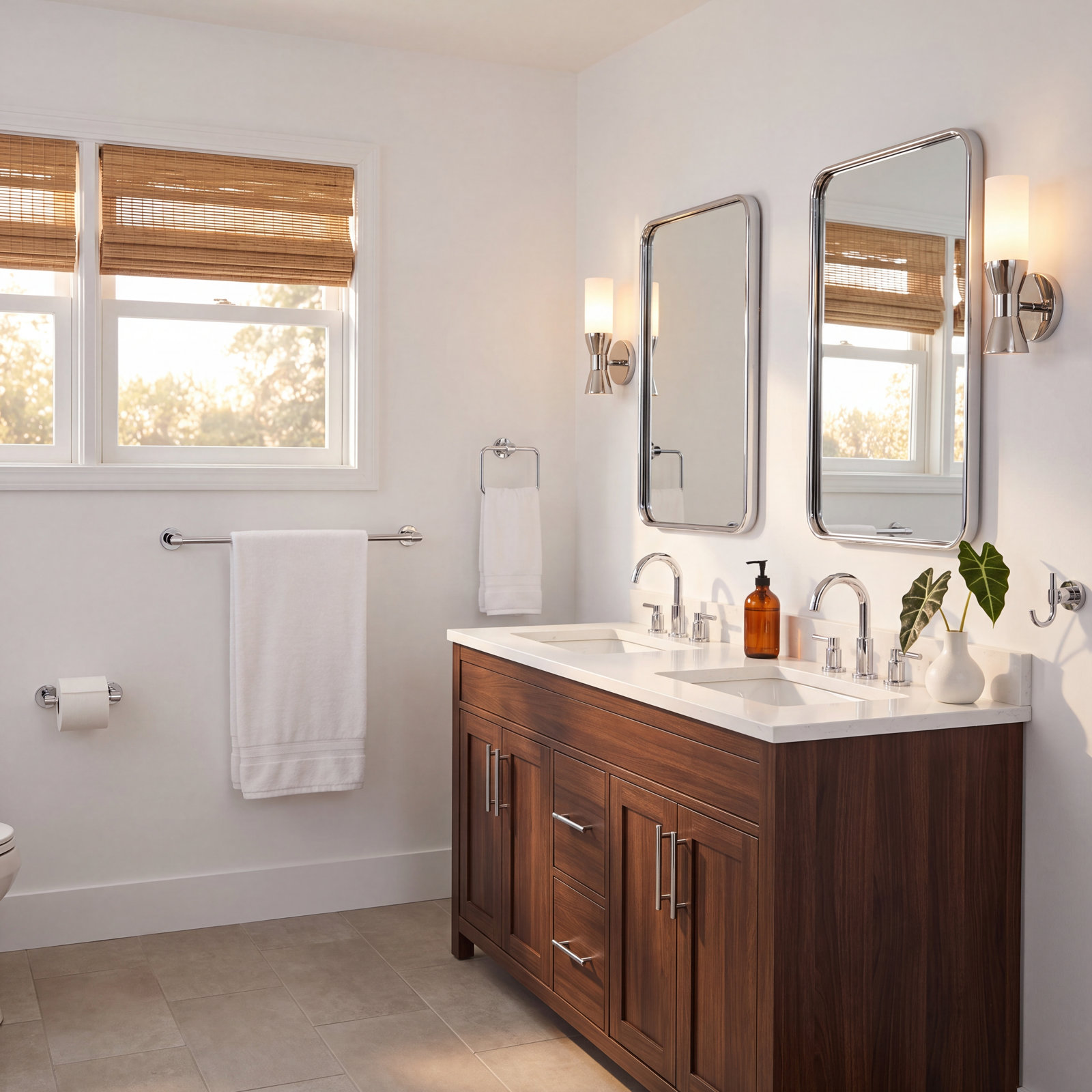 Nicoli 4-Piece Bathroom Hardware Set, Polished Chrome