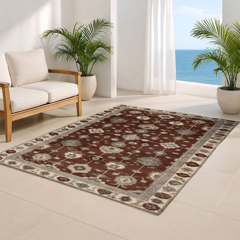 Tapis intérieur et extérieur brun Overdyed, Rectangulaire 2 pi x 3 pi