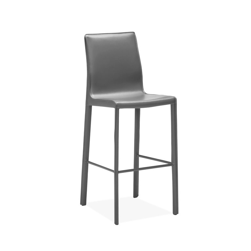 Jada Upholstered Stool with Metal Frame, Gray, Counter Stool (26" Seat Height)