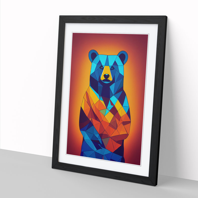 Bear Pop - Single Picture Frame Print, 64cm H x 46cm W x 2cm D, Oak Framed