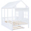 Lit de jour blanc avec lit gigogne simple pleine grandeur en bois pour la chambre à coucher, décor élégant attrayant