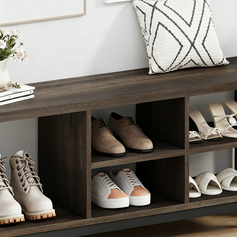 Premium Wooden Shoe Cabinet For Home, Walnut