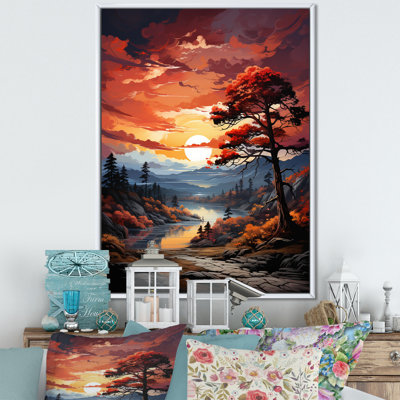«Pine Tree Crimson Serenade II», reproduction sur toile