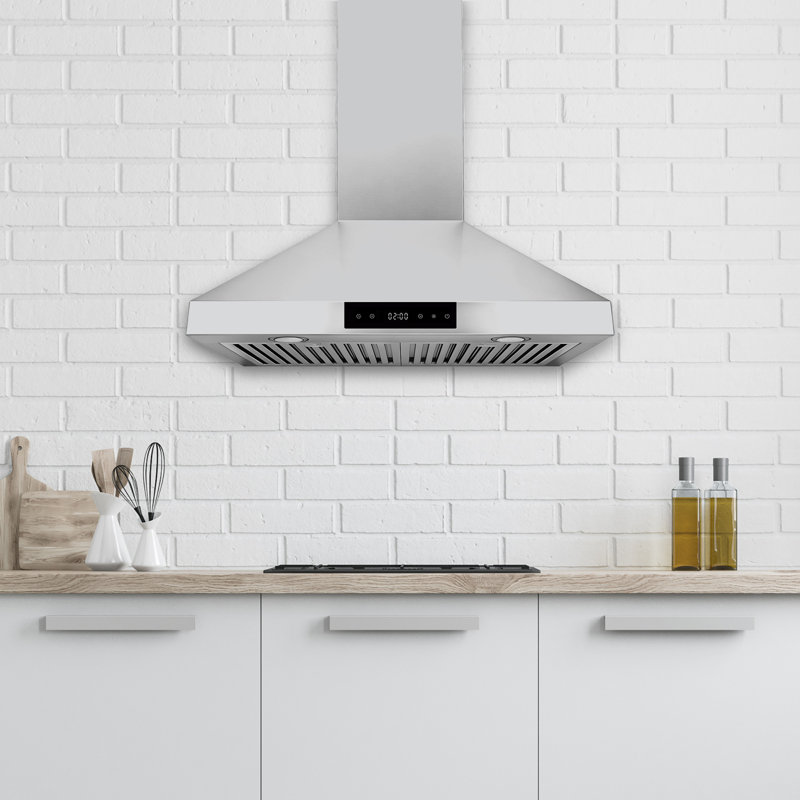 450 CFM Convertible Wall Mount Range Hood, 30", Stainless Steel