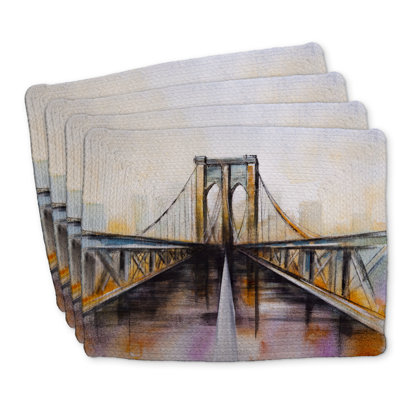 Colorful Brooklyn Bridge Braided Polyester Placemats - Set of 4