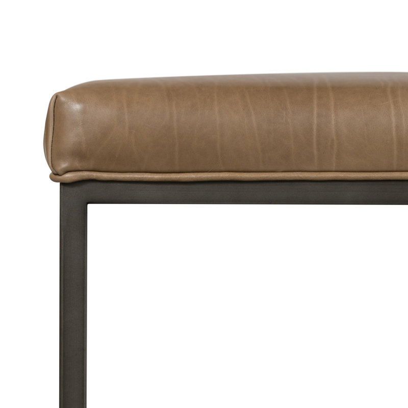 Beaumont Leather Dining Bench, Dakota Warm Taupe