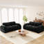 Siège profond 2 + 2 places, velours, mousse 32d haute densité, sans assemblage, pour discuter à la réception, noir moderne 2, confort semblable au nuage, tissu de velours doux, éponge, socialiser avec des amis,